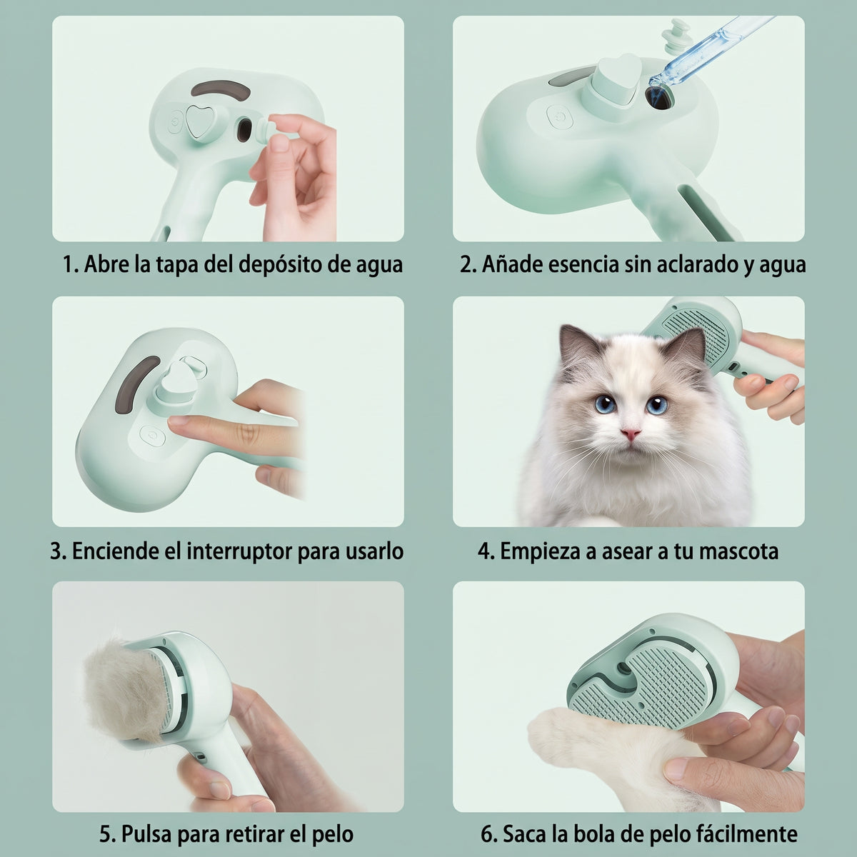 Peine Spray Antipelo para Mascotas